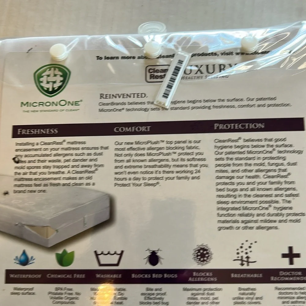 Clean Rest Luxury Healthy Waterproof Mattress Encasement Protector Size Twin